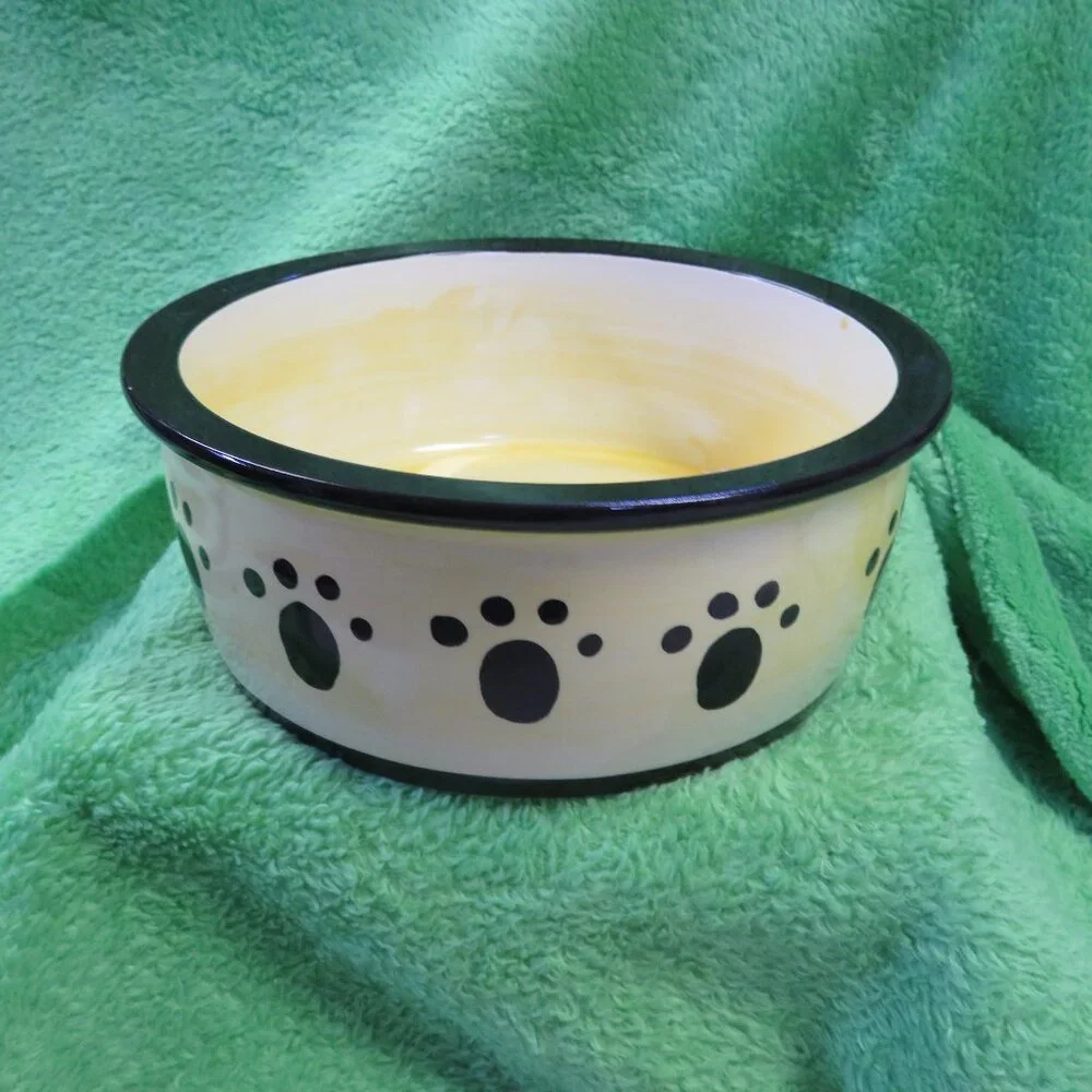 NWT Dog Bowl with Paw Prints - 8